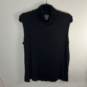 Black Knit Mock Neck Sleeveless